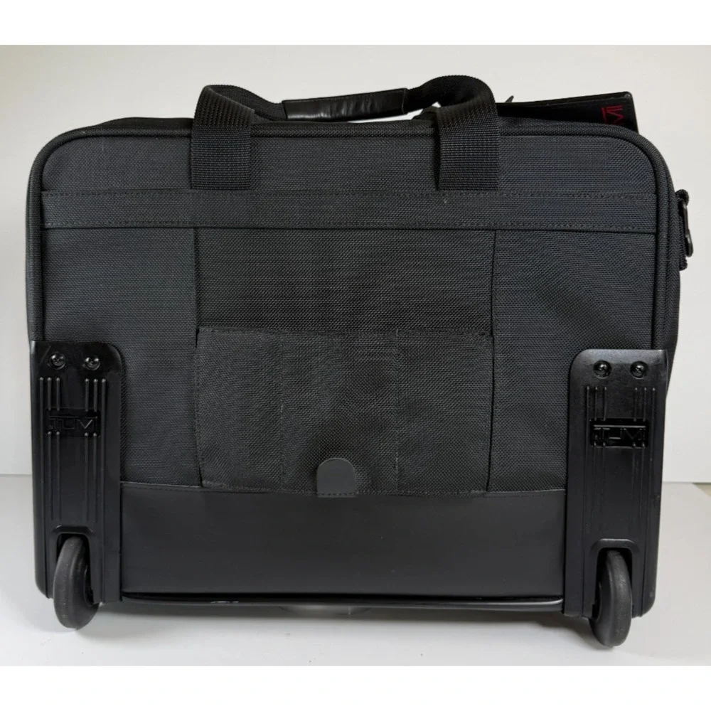 TUMI Alpha 26004D4 Rolling Briefcase Expandable 2-Wheel Black Ballistic Nylon